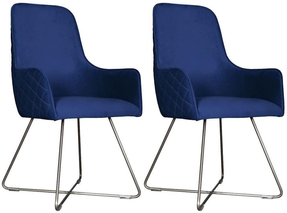 Product photograph of Carlton Additions Utah Plush Marine Dining Chair Sold In Pairs from Choice Furniture Superstore.